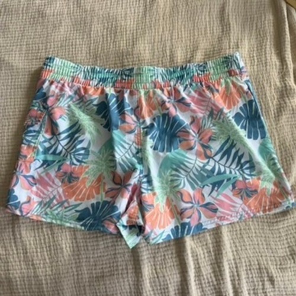 Roxy Board Shorts Womens XL Tropical Floral Palm Leaf Swim Surf Beach Cargo - Picture 2 of 9